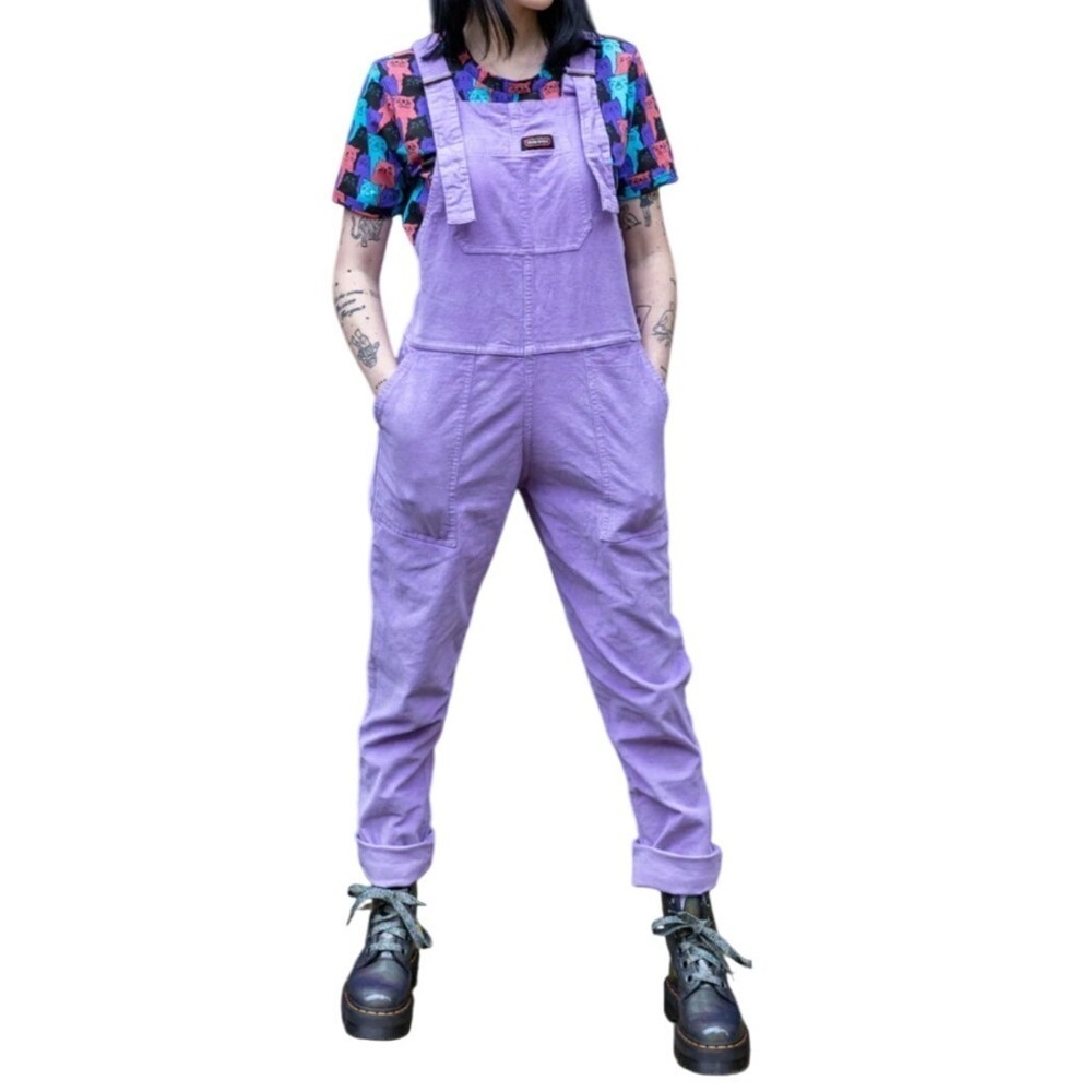 Run‎ & Fly Lavender Purple Corduroy Overalls Dungarees Womens Small